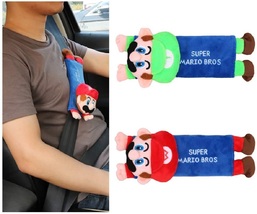Mario Luigi Plush Car Seatbelt Shoulder Pad, Seat Belt Covers Cushion 2pcs - £12.45 GBP