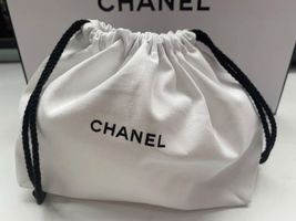Chanel Beauty Organic Cotton Drawstring Pouch Dust Bag 100% Authentic 10"x6"x4" - £10.24 GBP