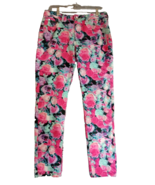 Justice Premium Girls Skinny Jeans 16 1/2 Pink Floral Stretch Stylish Fun - £11.17 GBP