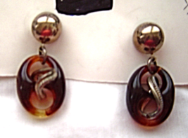 Vintage Tortiose Shell Post Earrings 1980's - $8.99