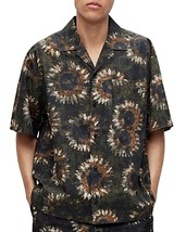 Hugo Men&#39;s Egeeno Oversized Sunflower Camp Shirt in Open Green-Large - $69.99
