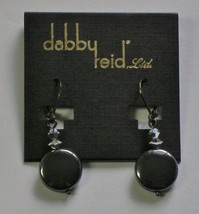 Dabby Reid Ronnie Mae Hematite Disc Swarovski Earrings Hematite-plated RME 2107B - £12.63 GBP
