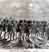 Tribal Reed Dance Moonlight 1890 Woodcut Victorian Stanley In Africa DWAA2B - £23.71 GBP