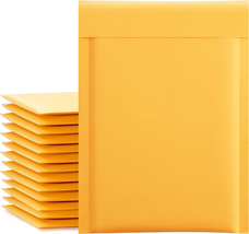 Kraft Bubble Mailers 6X10 Inch 50 Pack Yellow Padded Envelopes #0 Small B - £28.15 GBP