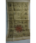 Vintage Textile Nautical Boating Sailing Terms Screen Printed Retro Wall... - $34.62