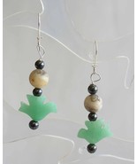 Judy Strobel Green Aventurine &amp; Agate Bird Earrings - £15.94 GBP