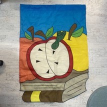 Apple Teacher Subjects Colorful Book Worm Flag Banner House Garden School - £7.09 GBP