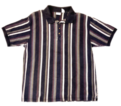 Bugle Boy Polo Shirt Mens Extra Large Colorblock 90s Vintage Y2K Vertica... - $18.69