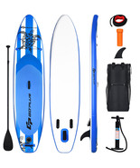 Inflatable 11&#39; Stand Up Paddle Board Sup W/Aluminum Paddle Carrying - £172.59 GBP