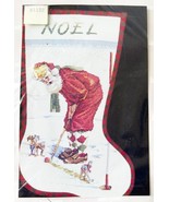 Janlynn Noel Easy Putt Santa Golfing Christmas Stocking Counted Cross St... - $47.45