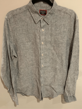 UNTUCKit Grey Chambray Button Down Shirt-Cotton Long Sleeve EUC Medium - £11.07 GBP
