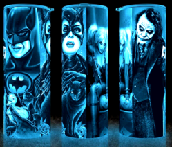 Glow In The Dark Batman, Catwoman, Harley Quinn, Joker Cup Mug Tumbler 20 oz - $22.95