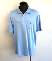 Nautica Mens Polo Shirt XXL Light Blue Knit Short Sleeves Golf Sports Casual - £19.66 GBP