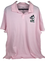 Disney Mickey Mouse Mens Polo Shirt Size XXL Pink Tennis Mickey Short Sleeve NEW - £18.22 GBP