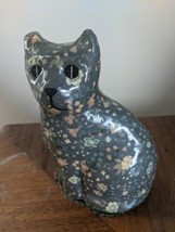 Vintage blue  floral Calico  Cat Figure 5.5 inches - £7.57 GBP