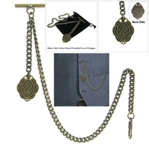 Albert Chain Bronze Pocket Watch Chain for Men Alphabet Initial Letter U Fob 91N - £14.34 GBP