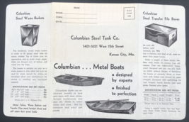 VTG Columbian Steel Tank Co Order Form Billhead Advertising Metal Boats ... - $16.69