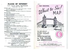 Original What to See Map 2 Westminster Tower Greenwich London England - $13.86