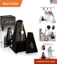 Wind-Up Mechanical Metronome – Stylish Timing Device for Musicians (Blac... - $67.49