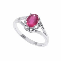 925 Silver Ruby Promise Ring 5x7 mm Oval Ruby Engagement Ring July Birth... - £33.73 GBP