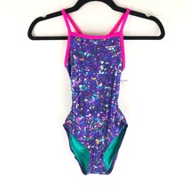 The Finals Funnies Girls Rainbow Foil Wingback One Pc Swimsuit Purple 26 10/12 - £9.84 GBP