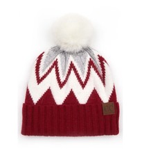 C.C Chevron Knit Beanie with Pom - £12.64 GBP