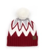 C.C Chevron Knit Beanie with Pom - $22.06 CAD