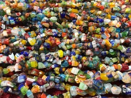 ~5 Strand Lot32-34 inch~ Millefiori glass chip bead mix~ Small to Medium! - $14.98