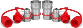 3/8&quot; Ag Iso 5675 Hydraulic Quick Connect Couplers With Dust Caps,Pioneer Style - £33.62 GBP