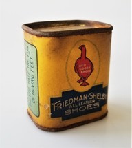 antique FRIEDMAN-SHELBY leather SHOES TIN BANK early coin advertising still - £70.02 GBP