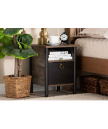 Lucina Two-Tone Rustic Brown and Black Nightstand - $1,473.32 MXN