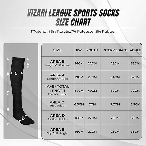 Vizari League Sports Socks for Boys and Girls, Youth - $6.78