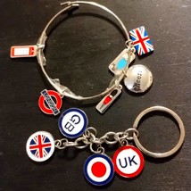 Handmade vintage Great Britain UK bracelet and keychain - £42.57 GBP