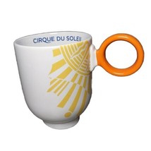 Cirque Du Soleil Quirky Tilted Mug w/ Yellow Sun And Orange Ring Handle - £9.14 GBP