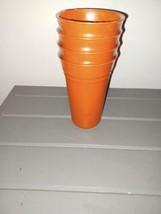 Orange Cups Tumblers 4 Pack MADE IN THE USA BPA-Free Dishwasher Safe 24 oz - £7.05 GBP