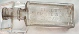 Antique Clear Bottle Gillets Chemical Works Chicago 4 3/4&quot; 1867-1880 Food - $8.90