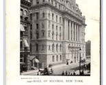 Hall of Records Building New York City NY NYC UNP UDB Postcard U20 - £2.76 GBP