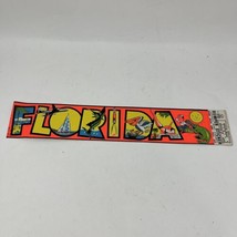 Vintage Florida Bumper Sticker Neon Gator Vacation Travel - £7.56 GBP
