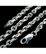  4MM Solid 925 Sterling Silver Italian Anchor Link Cable Chain, Made in ... - £26.13 GBP+