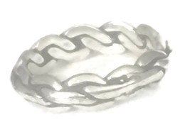 Flat Rope Band Biker Thumb Ring Vintage Sterling Silver Men Women Size 7.50 - $37.62