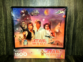 1995 Springbok Star Wars 1500 Piece Puzzle Luke Skywalker- Hans Solo-R2 Vintage - £11.65 GBP