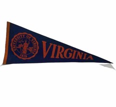 Virginia Cavaliers Academia Pennant 12X30 Soft Felt Wool Vtg - $19.75