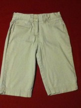 Girls Size 12 Slim Izod capri pants khaki shorts uniform - $13.99