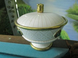 Majolica Italian Cabuchon Covered Footed Bowl 7 X 7 &quot; - £96.97 GBP