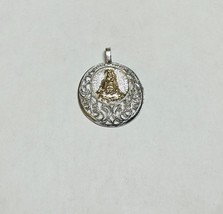 Sterling Silver/14KT Gold Our Lady of Charity &quot;Caridad del Cobre&quot; Filigree Medal - £125.07 GBP