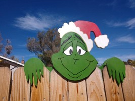 The Grinch Christmas Fence Peeker Outdoor Decoration Free Ship - £90.22 GBP