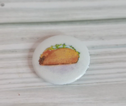 Vintage 1994 American Girl Grin Pin Taco Pin - Approx. 1 Inch Diameter - $3.95