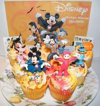 Disney Mickey and Friends Halloween Cake Topper Set of 12 With 10 Figures Fun! - £12.54 GBP