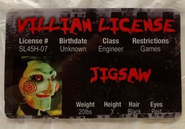 Jigsaw Villain License ID Drivers Horror Saw Movie Jig Saw Slasher - £6.98 GBP