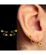 18K Puro Oro Hermoso Doble Espiral Pendientes de Rosca Bola - Par - $5,153.95 MXN